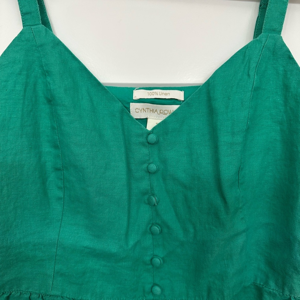 Cynthia Rowley Green Linen Dress